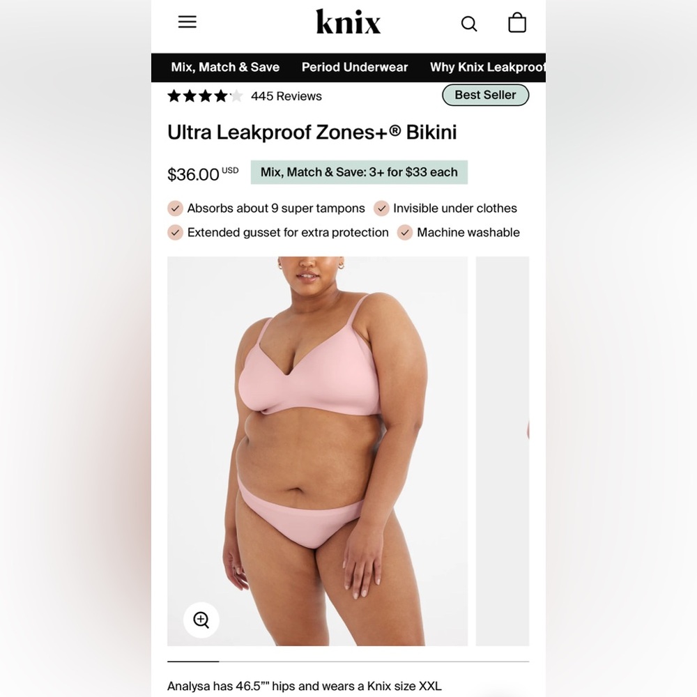 NIB Knix Ultra Leakproof Zones+ Bikini Underwear - Picture 8 of 16